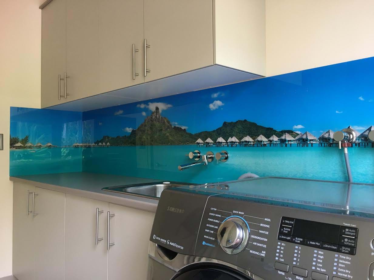 Laundry Splashbacks, acrylic splashback, digital printed splashbacks, personalised splashback, splashback ideas, polymer splashback